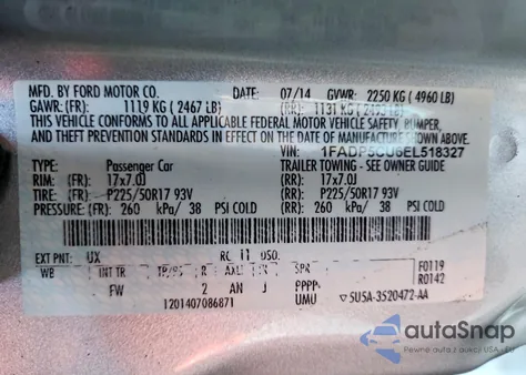 2014 Ford C-Max Premium из США, поврежденный, VIN 1FADP5CU6EL518327